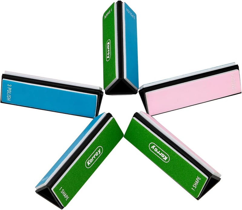 Karroy Nail Files and Buffers for Natural Nails Smooth and Polish Gel Surface 400/600/4000 Grit (D-Prism) - Image 1
